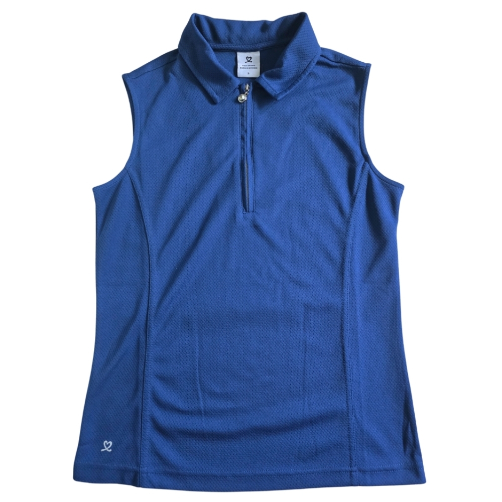 DAILY SPORTS Women's MACY SLEEVELESS Golf POLO PACIFIC Blue Small Quarter Zip